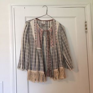 3 for 15 Knox Rose embroidered Striped Boho Jacket